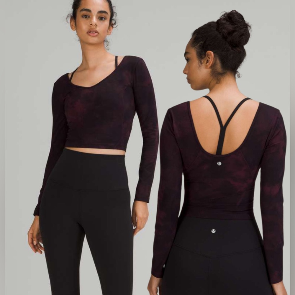 lululemon Athletica align Long Sleeve Top - Black and Purple